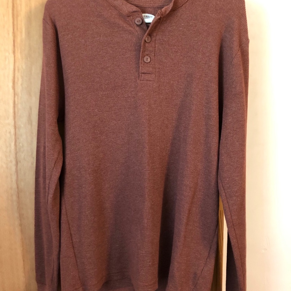 Rust colored Knit Henley